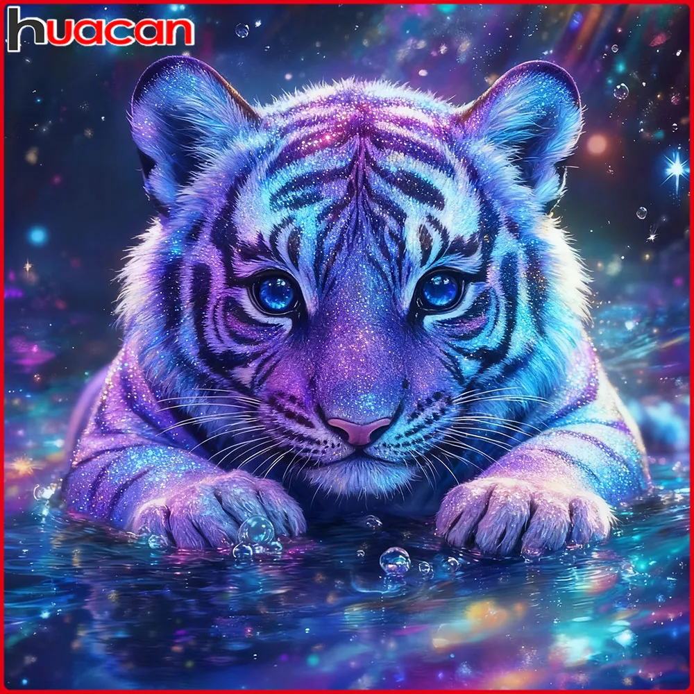 Huacan Neuheiten 2025, Diamantgemälde, Tiger, Diamantmosaik, Tierkunst, dekorative Gemälde