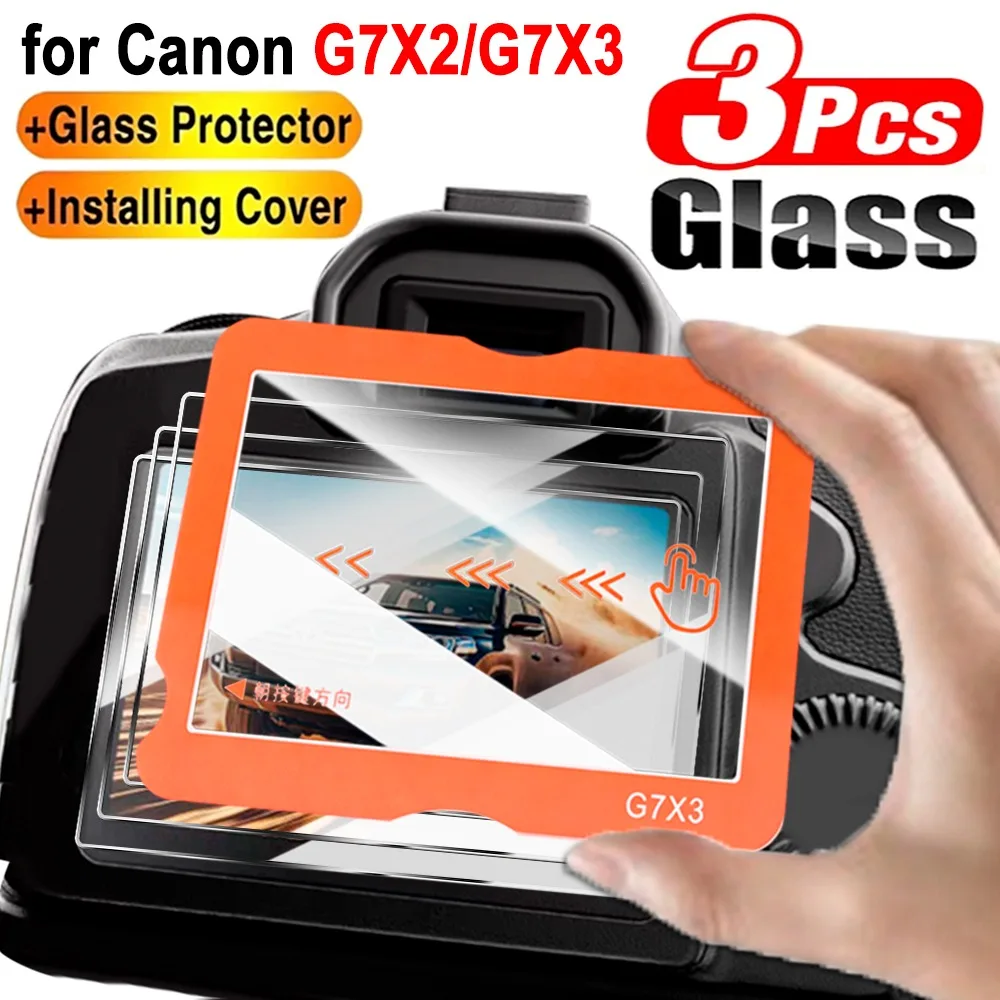 

1-3PCS 9H Easy Installation Tempered Glass Screen Protector for Canon G7X2 AntiScratch Camera LCD Protective Film for Canon G7X3