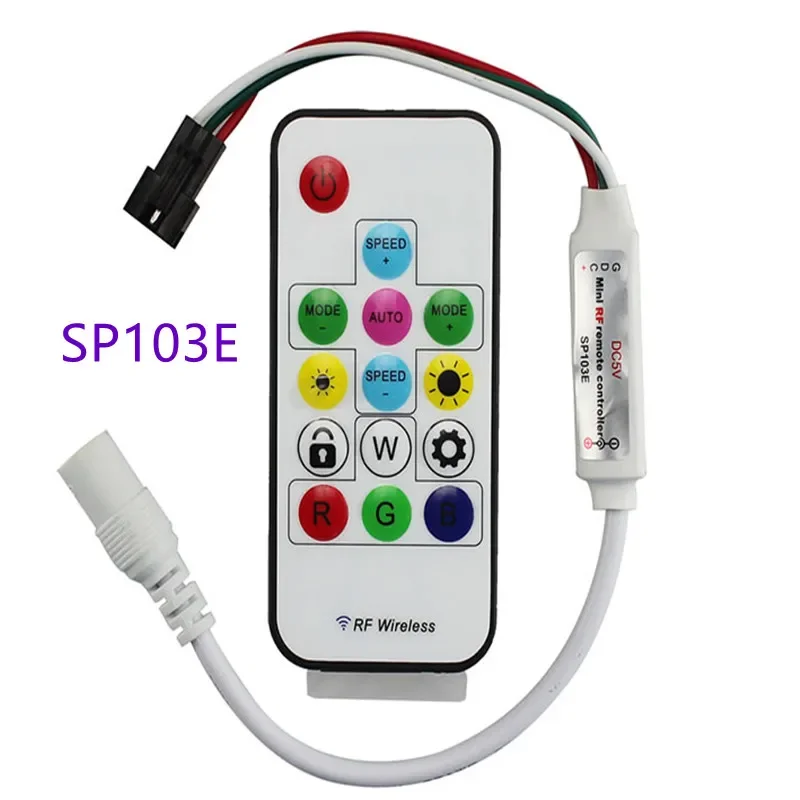 Tira de luces Led SP101E-SP104E/SP002E(USB), 6 tipos, MINI RF, control remoto Digital, RGB, para WS2811/2812