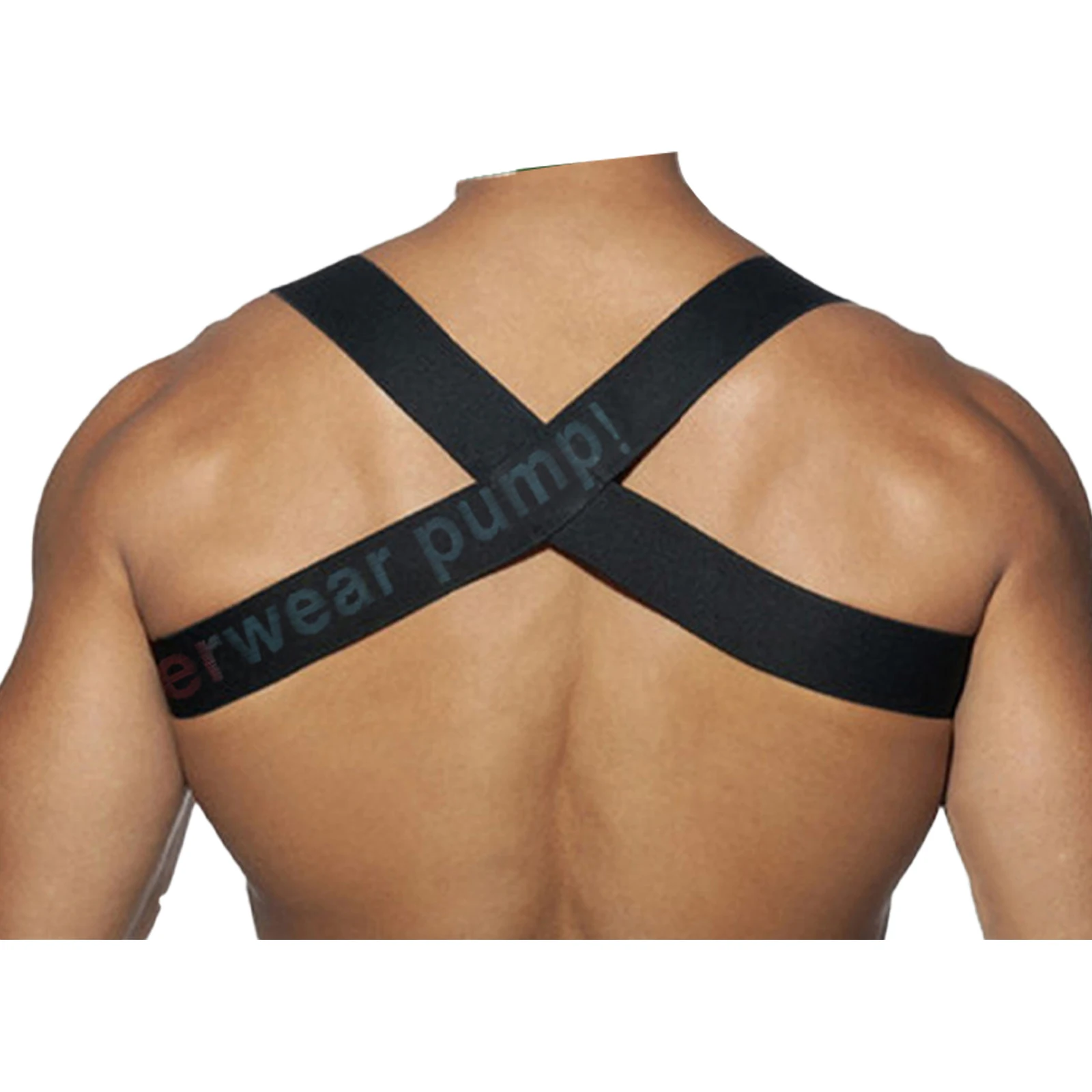 1Pc Uomo Spalla calda con cinturino al torace che abbraccia la schiena che supporta il corsetto muscolare elastico Spalla Cinghie pettorali Cintura Accessorio per costume