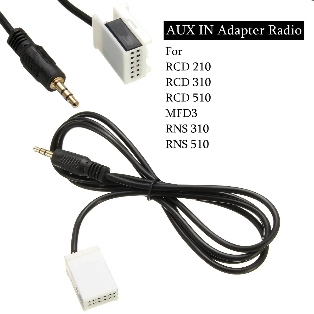For Kabel Auto USB 3.5mm AUX IN Adapter Radio MP3 Player Cable for VW/RCD210 310 510 MFD3 RNS 310 RNS 510 Series