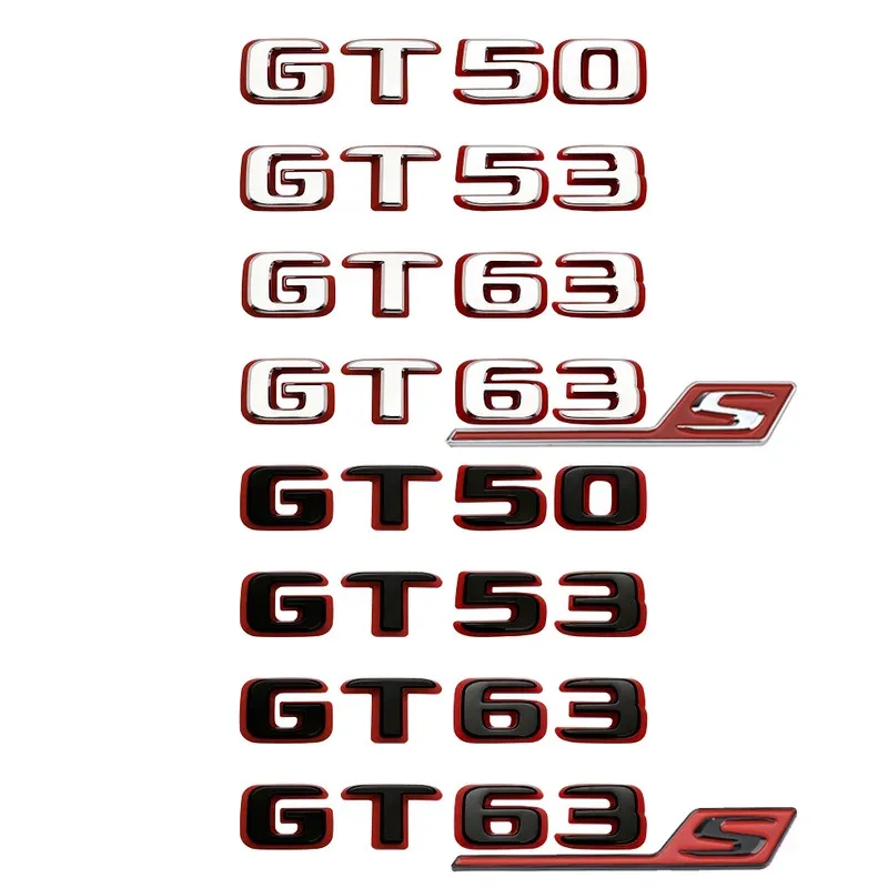 

2024, новый стиль, двухцветные буквы, цифры GT50 GT53 GT63 GT63S V8 Biturbo для C190 X290, наклейка на боковой багажник автомобиля