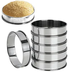 1/6pcs Stainless Steel Double Rolled Baking Circle Tart Ring Fruit Pie Cake Cookie Molds 10cm 8cm for Kitchen Biscuit Pastry