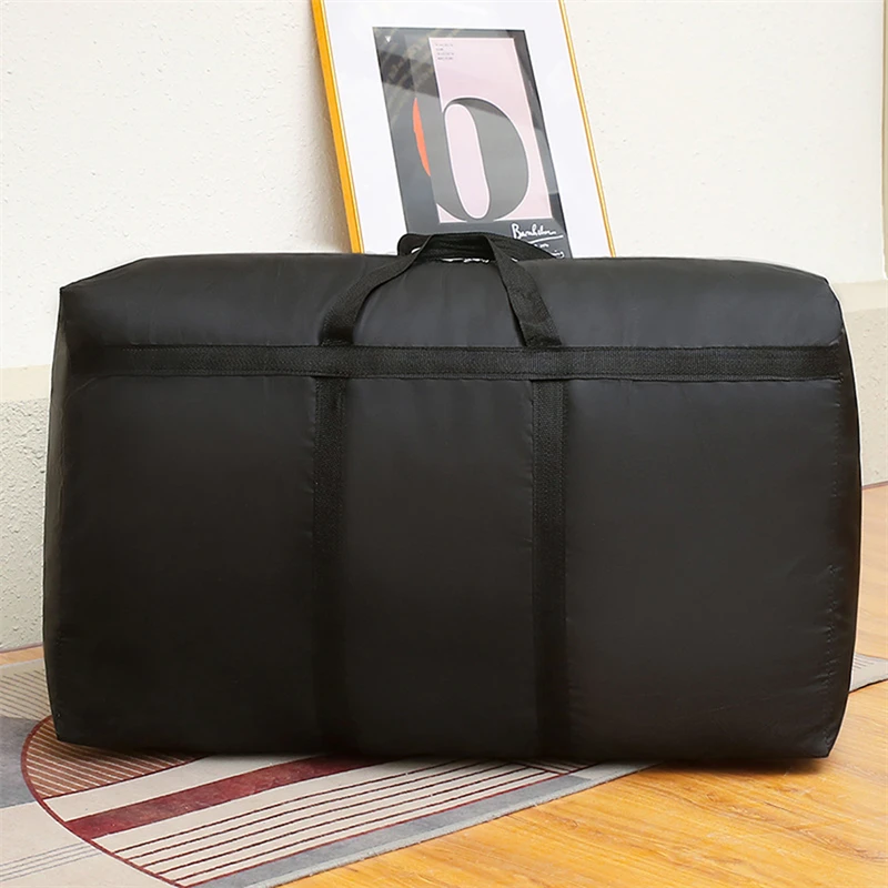 1PC 150L/180L Large Capacity And Super Load-bearing Black Oxford Storage Bag, Dustproof And Moisture-proof With Zipper