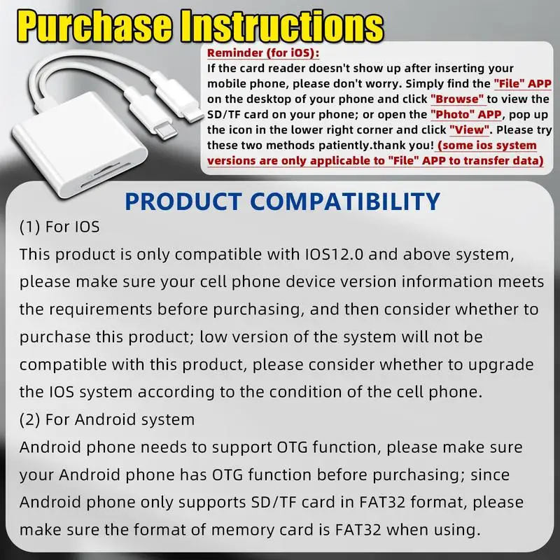 2-in-1 SD Card Reader, Portable Type-C Dual Slot, for Gaming/Office, Phone Accessory (64 chars)