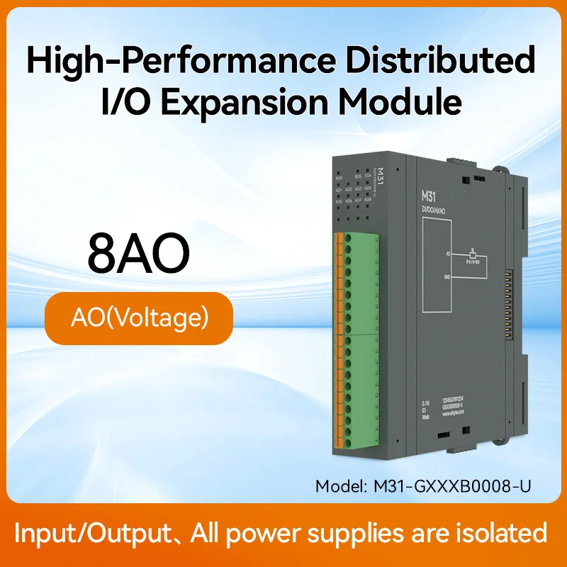 Remote IO Gedistribueerde IO NIEUWE Versie M31-AFAX4440G-U DI/DO/AO/AI RS485 RJ45 Modbus Met Uitbreidingsmodule CDEBYTE PNP NPN DIP