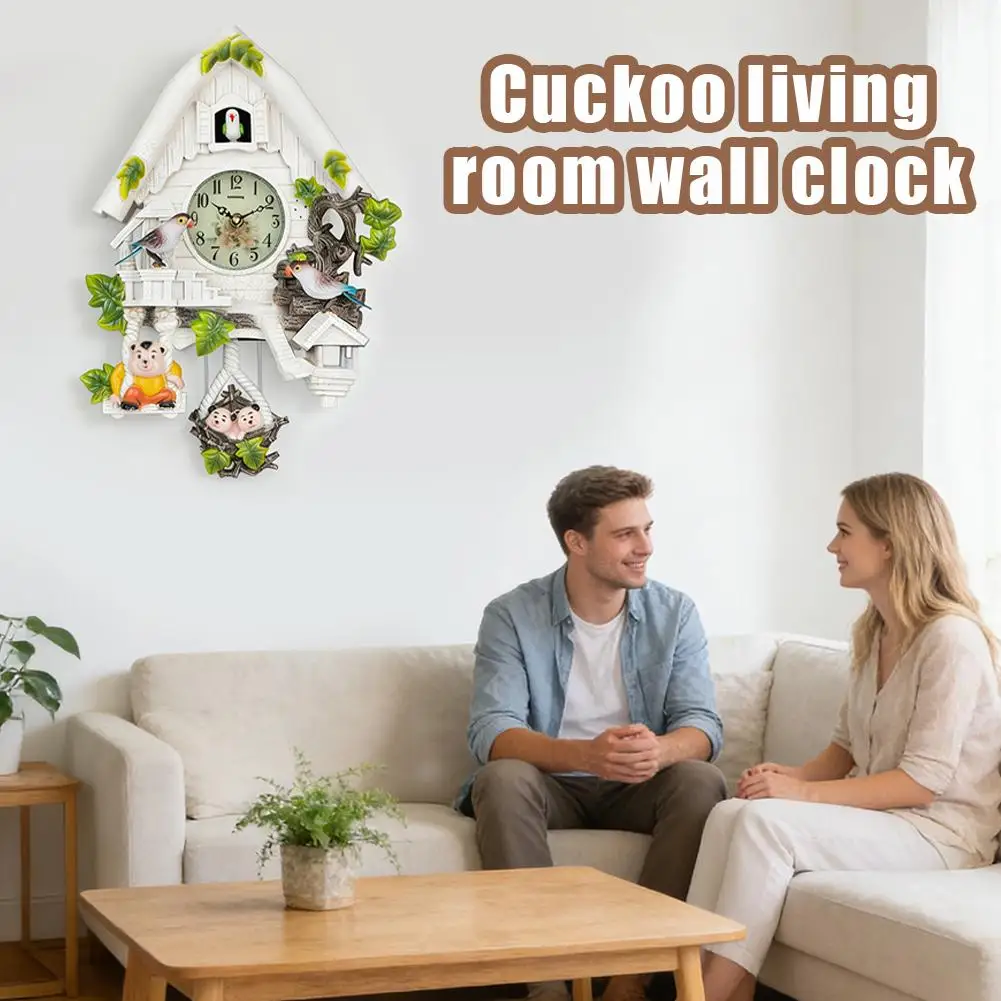 Vintage Kuckucksuhr im Harzdesign mit digitaler Funktion für Wohnzimmerdekoration und als Geschenk