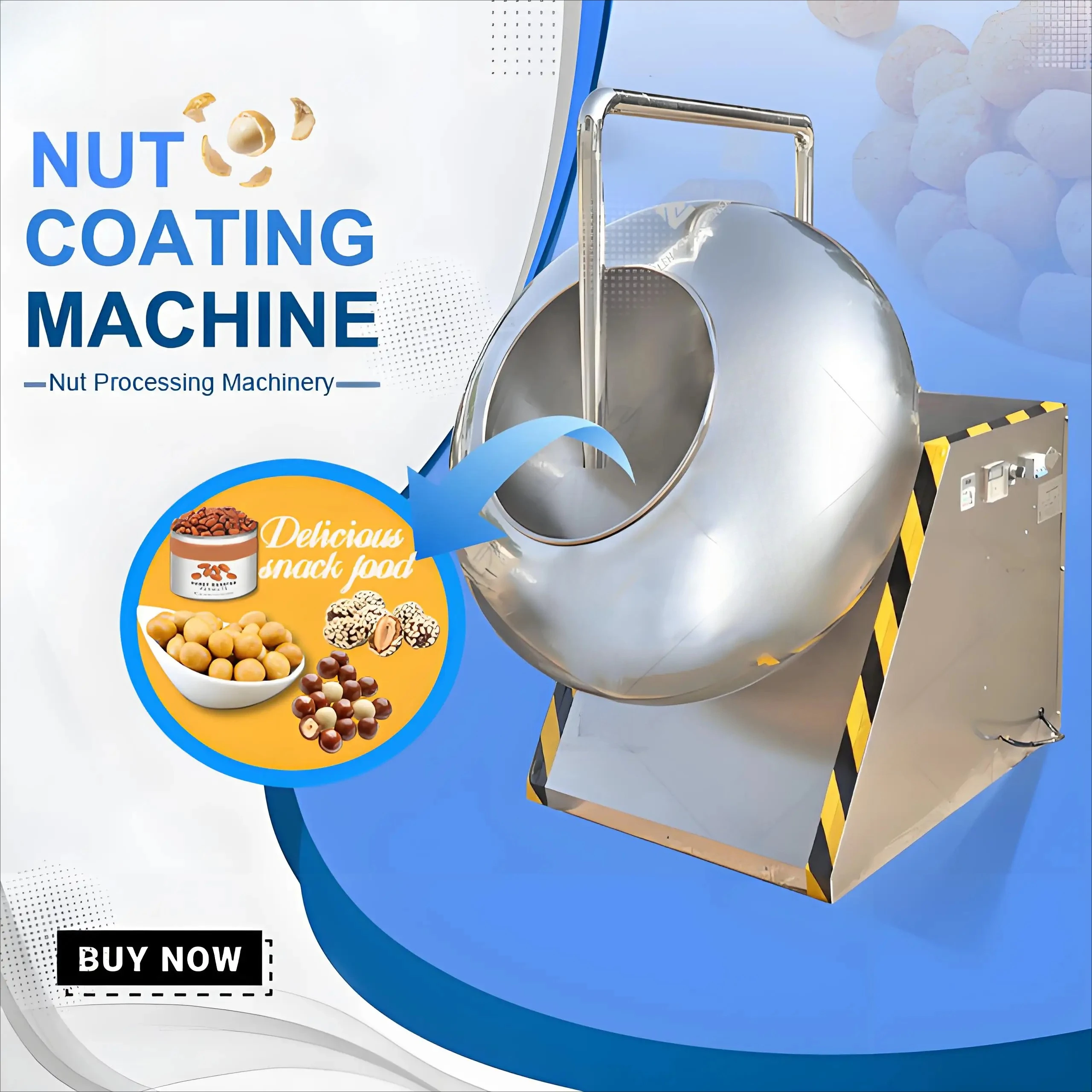 Aperitivos profesionales, mezcla de sabor a comida, harina recubierta, almendra, anacardo, maní, Chocolate, azúcar, revestimiento, máquina procesadora de sartén, precio