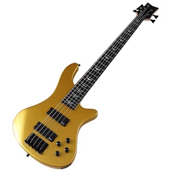 Champagne Gold 43 Inch 5 String 4 String Electric Bass Guitar Solid Okoume Wood High Glossy Guitar with Korea-made Pickup