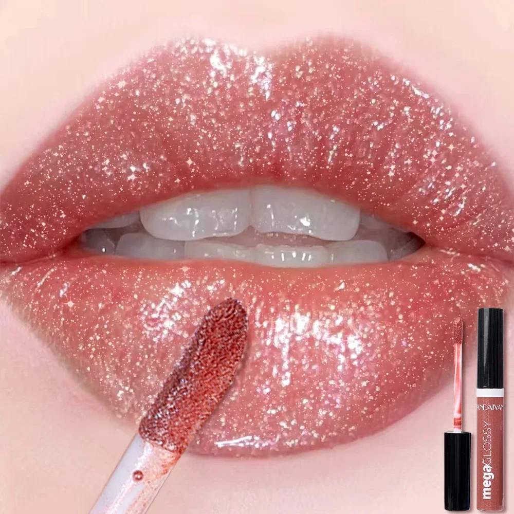 Perl glanz Diamant Lip gloss glänzend wasserdicht langlebigen Glitter flüssigen Lippenstift feuchtigkeit spendende Perle Lippen Glasur Frauen Make-up