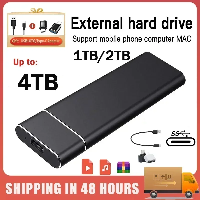 Portable 1TB External Hard Drive 2TB Solid-State Disk Type-c/USB3.1 High Speed Hard Drive for Laptop/desktop/phone High Capacity