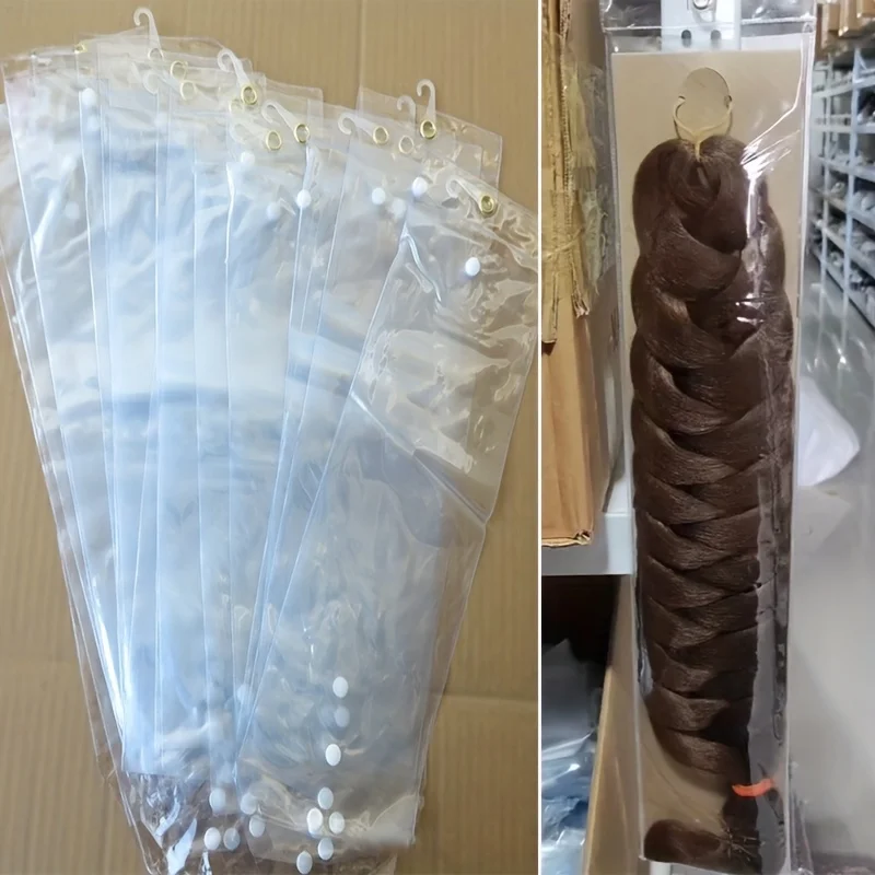 PVC-Plastiktüten 35,56-60,96 cm Haarverlängerungs-Verpackungstaschen Perücken-Aufbewahrungstaschen Geeignet für Perücken und Haarteile