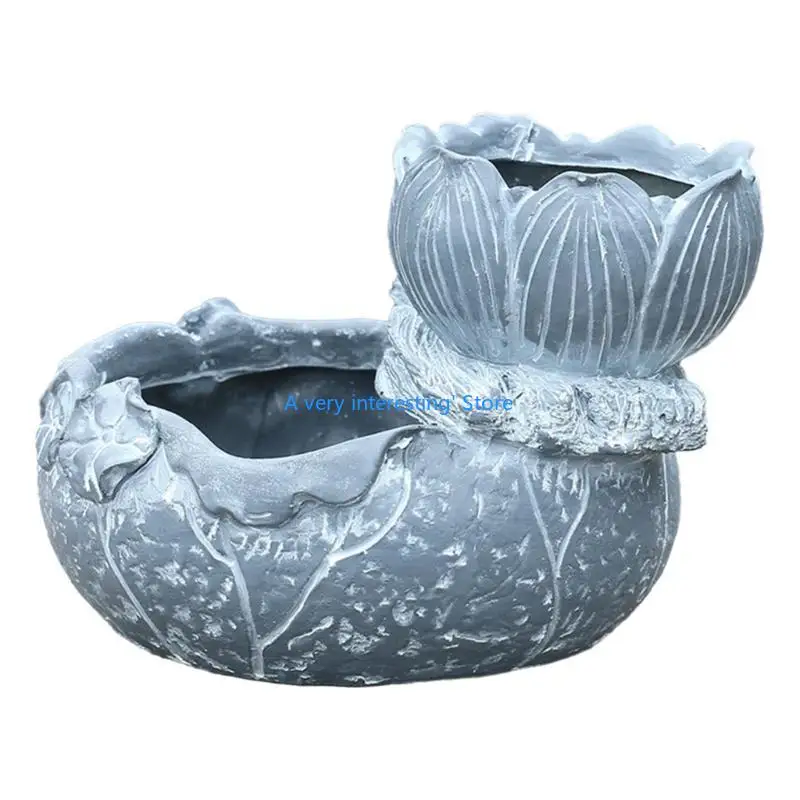 

Elegant Resin Planter Arrangement Pots Decorative Plant Container Resin Texture for Succulent Arrangements U6XC