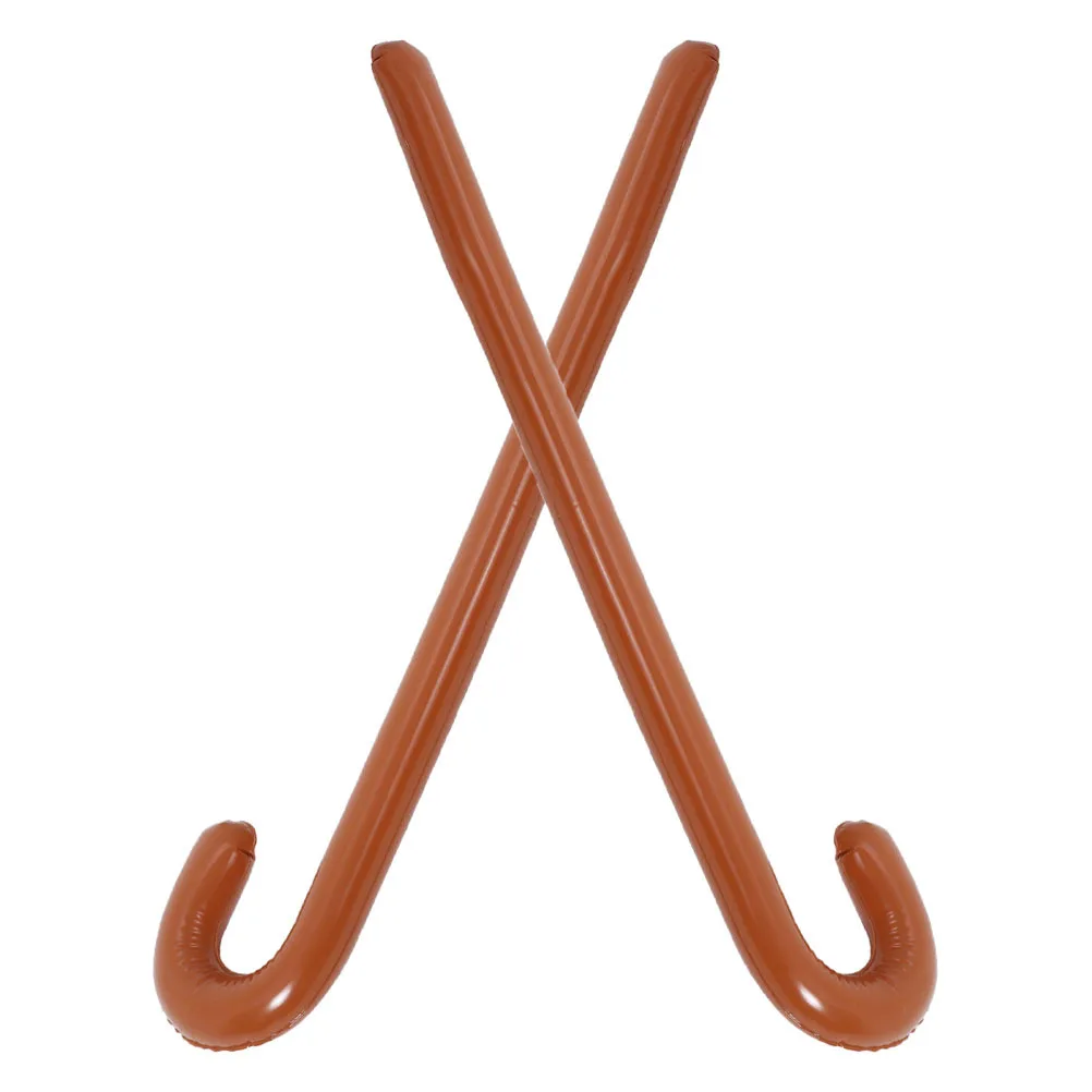 

2Pcs Inflatable Crutch Balloon Blow Up Cane Funny Stage Props Halloween Party Decoration PVC Walking Stick Crutch Balloons