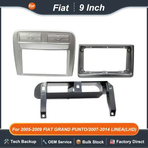 Imagen 1 del producto Marco de coche Fascia Android Radio Dash Kit de panel de montaje estéreo para FIAT GRAND PUNTO 2005-2009 LINEA/2007-2014 (9 pulgadas LHD)