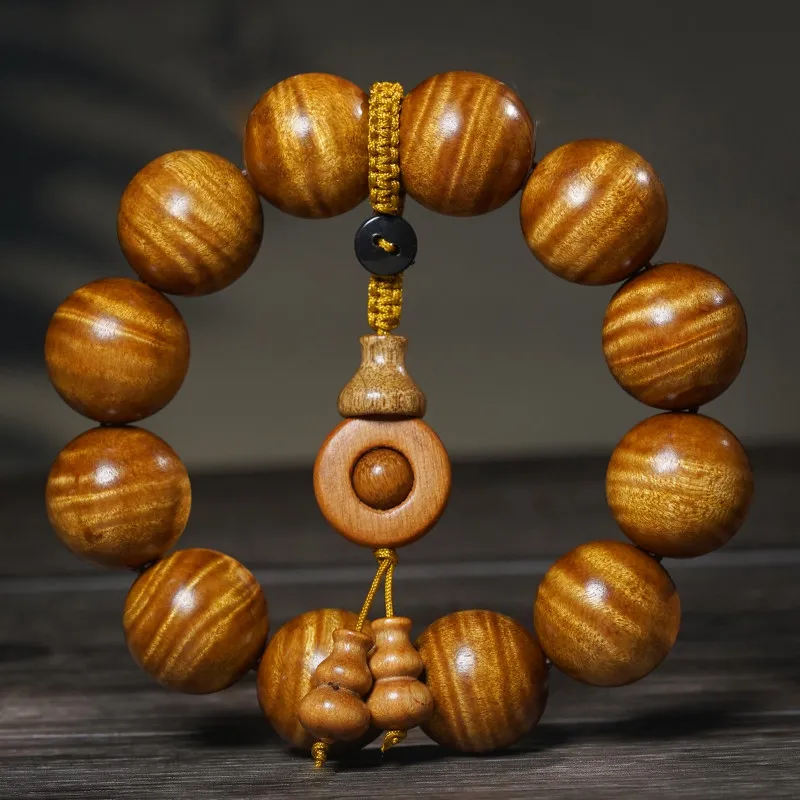 

Golden Phoebe Zhennan Full Water Wave Dragon Gall Grain Mala Bracelet Prayer Beads For Men Women Collectible Wenwan
