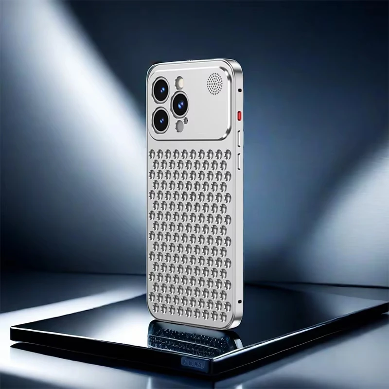 Odłączane aluminiowe etui na telefon z funkcją odprowadzania ciepła, przeznaczone do modeli iPhone 18, 17 Pro, 16, 15, 14, 13 Pro Max. Metalowy dyfuzor zapachów, chłodzące etui na telefon. — zdjęcie produktu 3