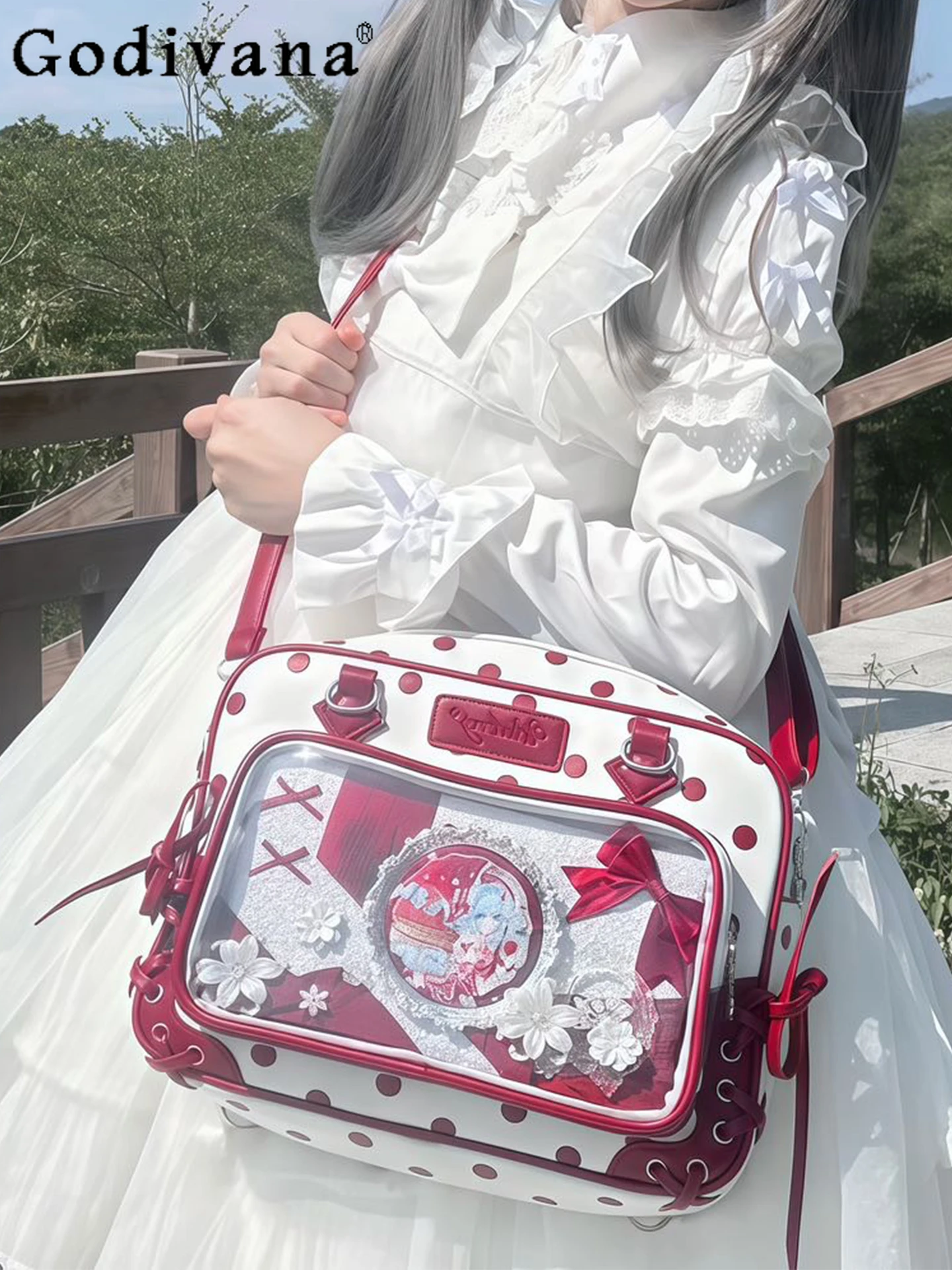 

Japanese Style Original Lolita Daily Versatile Crossbody Shoulder Bag Small Capacity Commuting Anime Pain Bag for Women