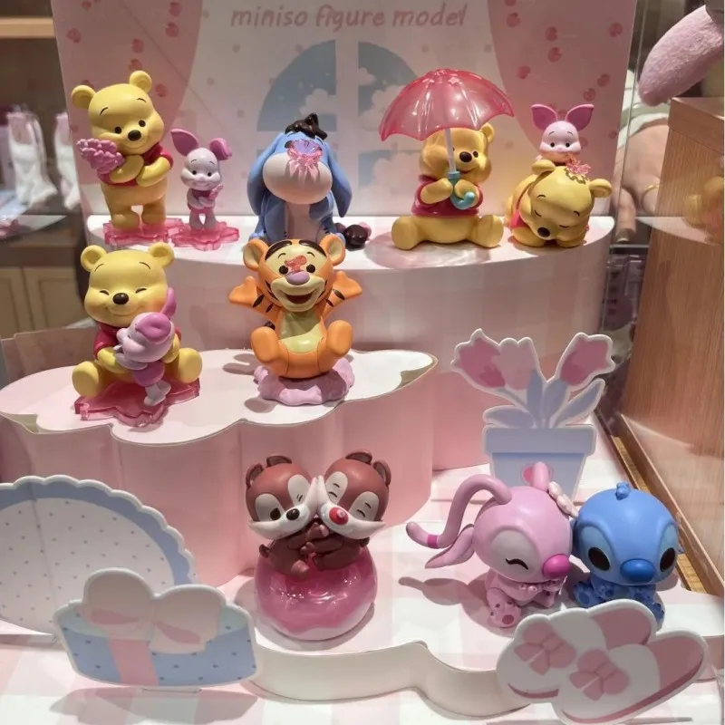 

Disney Sakura Season Series Blind Box Cute Winnie the Pooh Surprise Box Figure Stitch Mystery Box Kawaii Tigger Doll Gift Toys