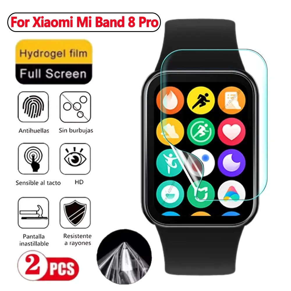 2 STKS Hydrogel Film Voor Xiaomi Mi Band 8 Pro 8Actieve Screen Protector Voor Xiaomi Mi Band 9 Pro 9Actieve Beschermende Film Niet Glas