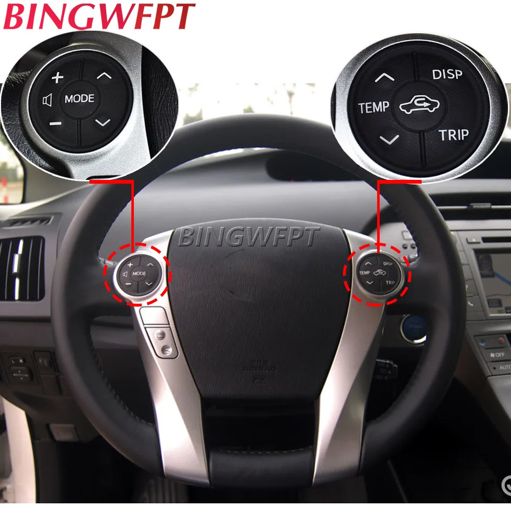 

2pcs For Toyota PRIUS Steering Wheel Multifunction Buttons