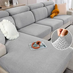 Jacquard Stretch Fabric Sofa Cover Plain Seat Couch Covers for Sofa Living Room Removable Seat Case Chaise Lounge Slipcover Pets