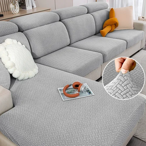 두꺼운 자카드 소파 커버, 솔리드 소파 커버, L자형 소파 커버, 보호대 벤치 커버, 1 석, 2 석, 3/4 석 