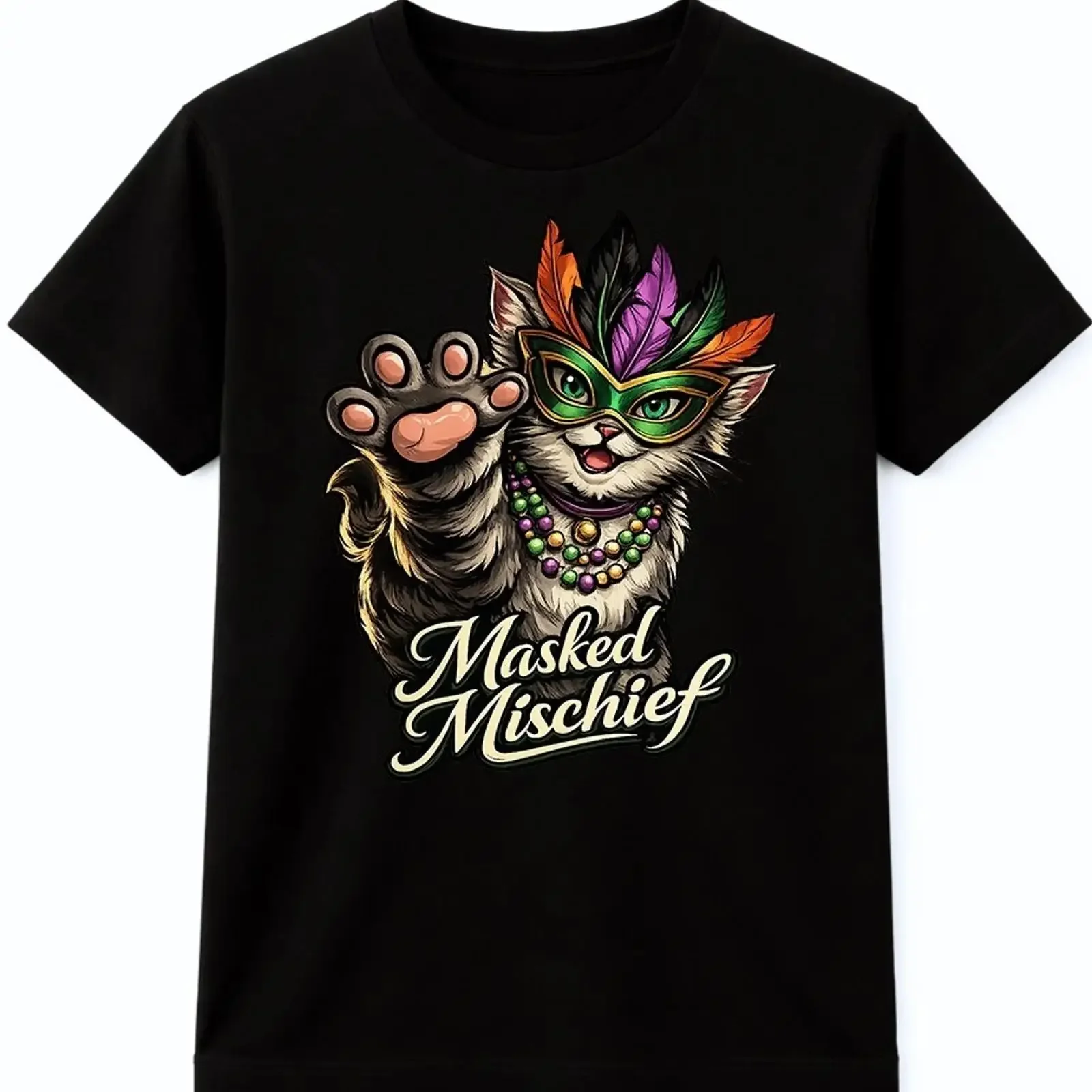 Süße Katze Maske T Shirt lustig Kätzchen Kostüm Cartoon Grafik vintage Washed graphic Slightly Stylish Versatile fashion