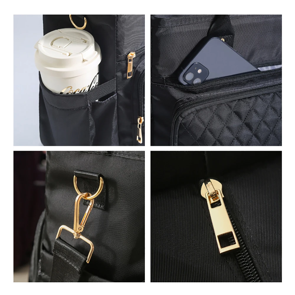 Large Insulated Lunch Bag for Outdoor Camping Women's Nylon Thermal Lunch Bag Work  Leakproof Tote Bags with Storage Pocket