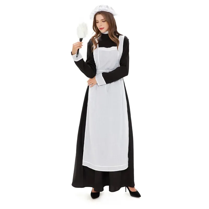 

Women's Medieval Victorian War Doctor Nurse Costume Halloween Carnival Party Convent Nun Maid Cosplay Fancy Dress tt9]