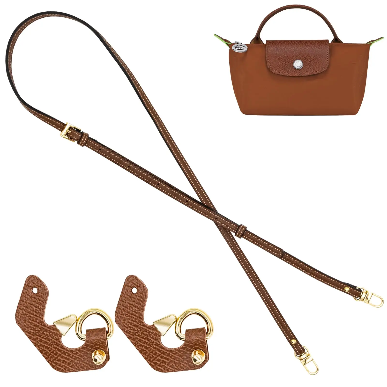 

Кожаный сменный ремень без дырокола, регулируемый ремень для сумки через плечо, зажим на плечевом ремне для кошелька, аксессуар для сумки