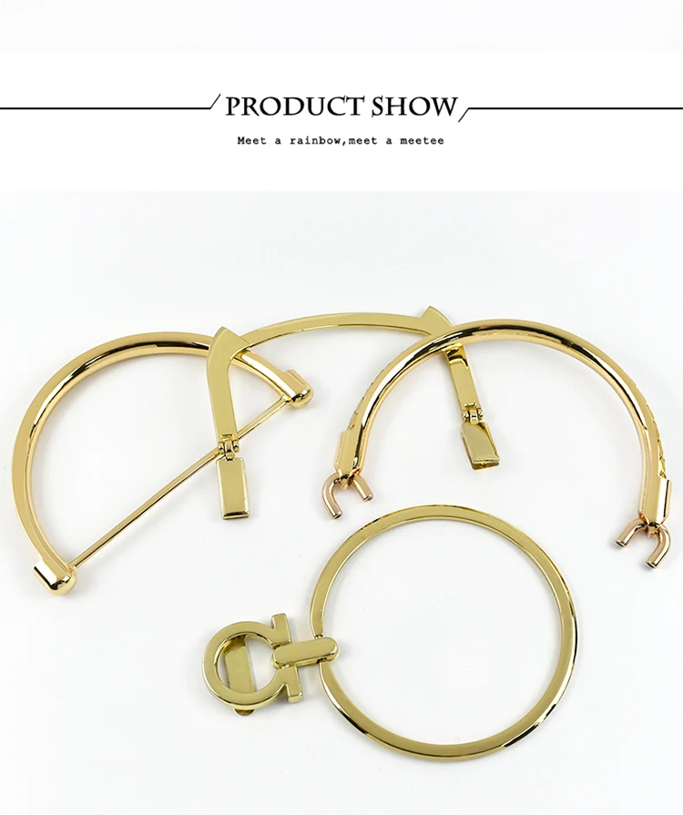 2Pcs Deepeel Metal Bag Handles Purse Frame O D Rings Handbags Replacement Chain DIY Bags Handle Handmade Hardware Accessories