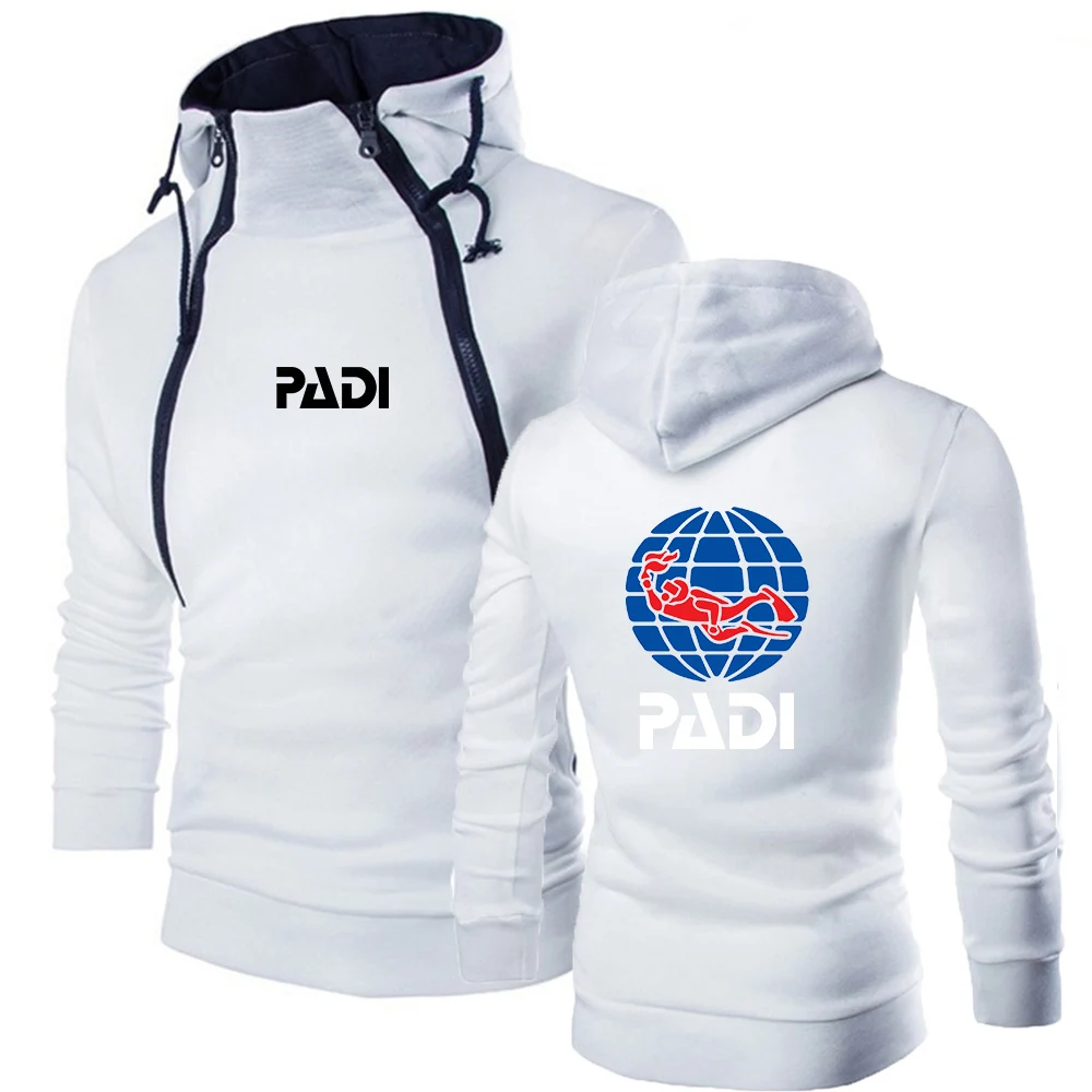 2024 Scuba Driver Padi New Printing Men Spring and Autumn Three-Color Hoodie Zipper Leisure Causal Comfortable Tops