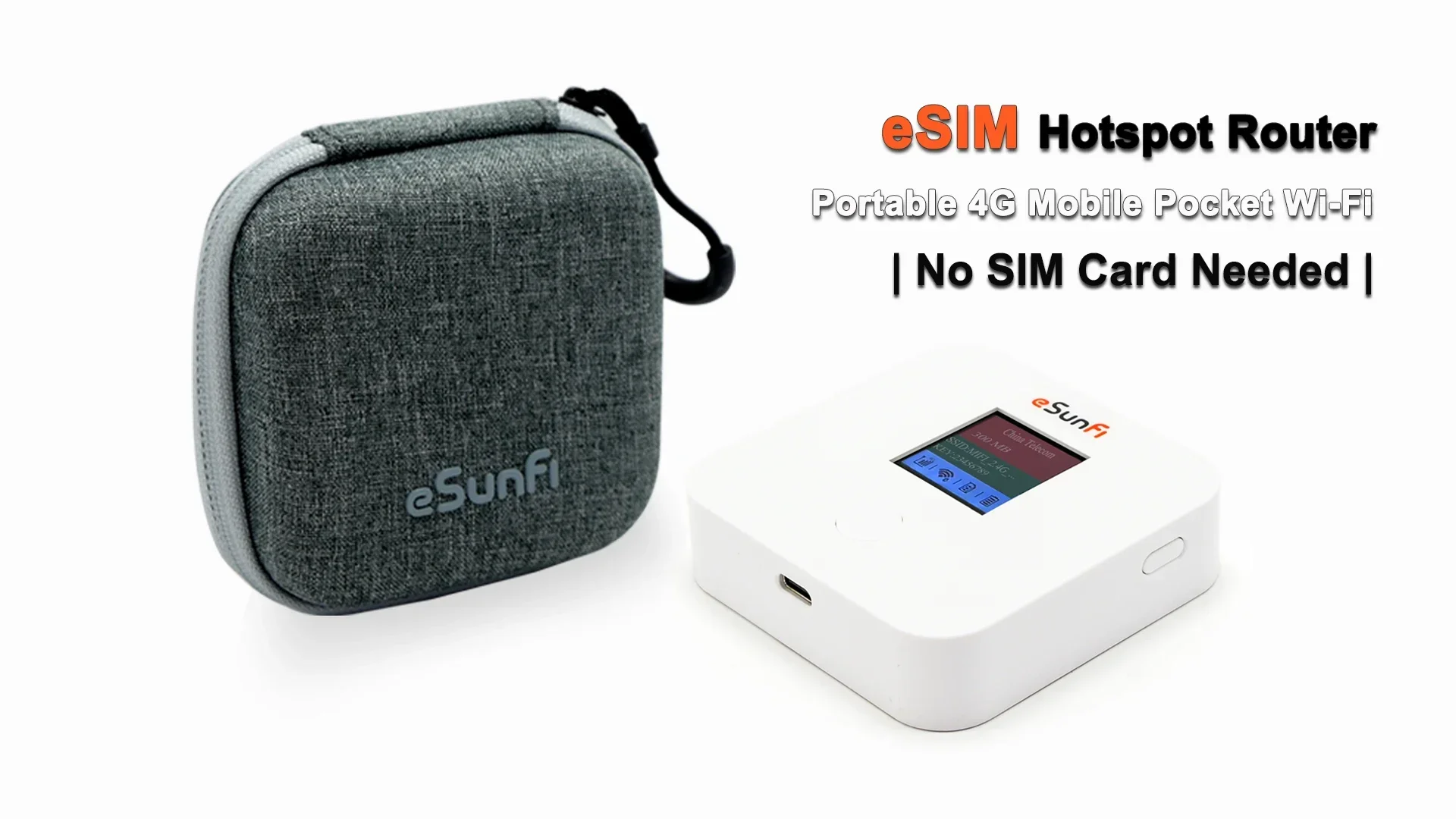 4G LTE eSIM Mobile WiFi Hotspot Pocket Router No SIM Card for Travel International Work in Global 200+Countries