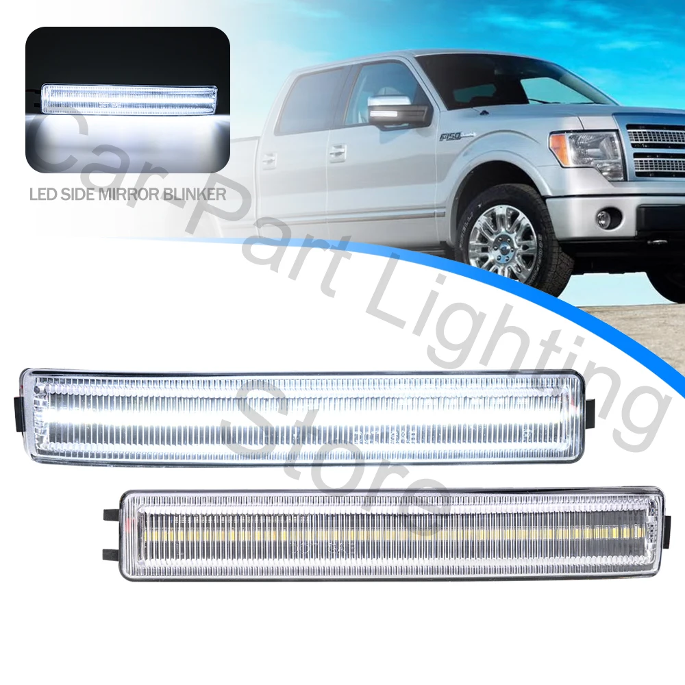 

2X Clear Led Turn Signal Light For 2009-2014 Ford F150 Lincoln Mark LT Side Mirror Indicator Lamps Rearviewer