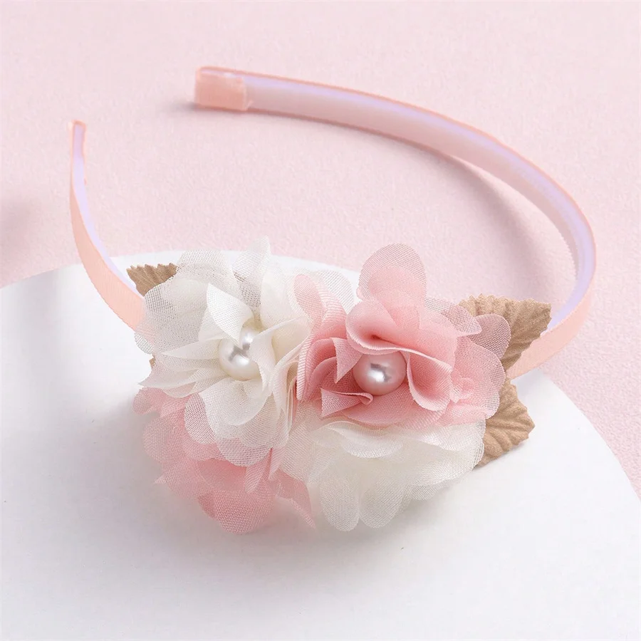 Senior Handmade Flower Girls Headbands Cute Pearl Feather Wedding Crown Princess Dance Party Headwear Fashion Hoop Accessories