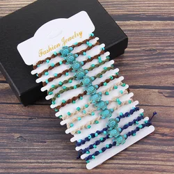 12Pcs/Lot Random Colorful Fruit Charm Clay Bracelet For Women Men Bohemian Summer Handmade Braided Rope Friendship Jewelry Gifts