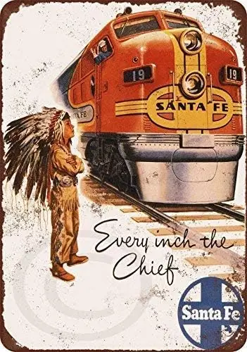 New Tin Sign Aluminum Retro 1948 Santa Fe Railroad Super Chief Vintage Metal