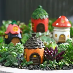 Creative Resin Garden Mushroom Flower Pinecone House Flower Bonsai Decoration Micro Landscape Ornaments