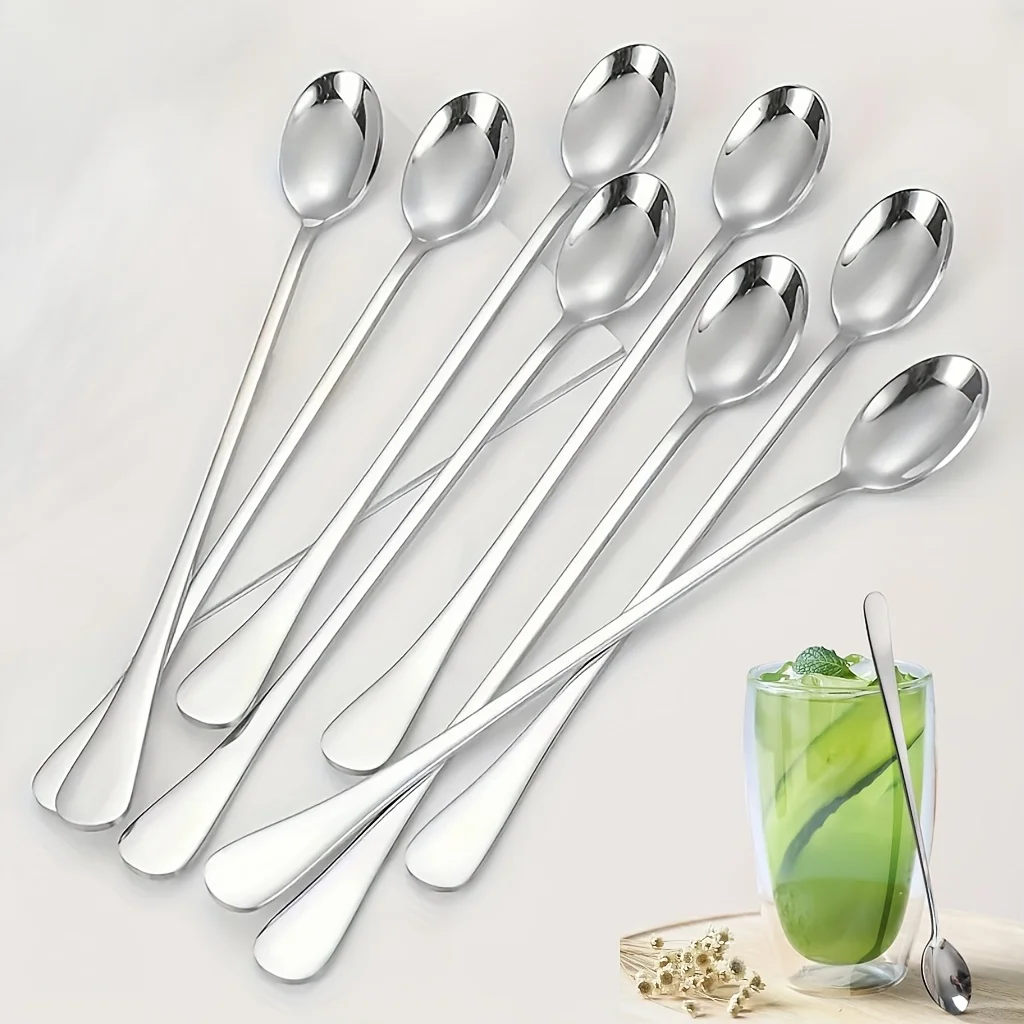 

Stainless Steel Long Handle Iced Tea, Coffee and Ice Cream Scoop - Heavy Duty Large Bowl Filling Scoop with Elegant Curved Design for Dishwasher Safe, Durable and Hygienic