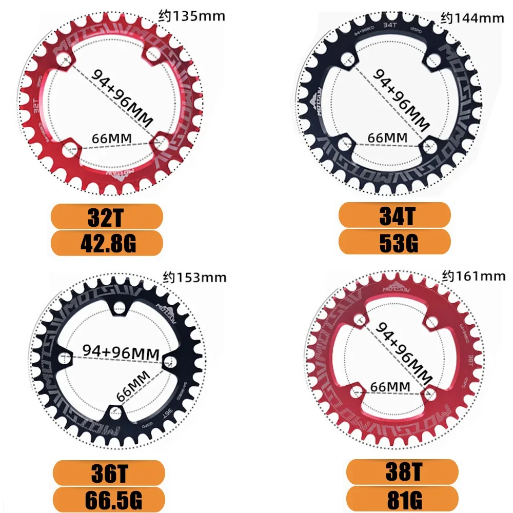 MOTSUV 94+96 BCD Bicycle Chainwheel Round/Oval 32T 34T 36T 38T MTB Bike Chainring Mountain Crown for M4000 M4050 GX NX X1 Crank