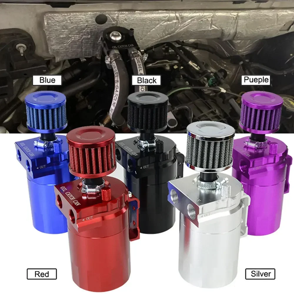 300ml Universal Car Oil Catch Can Reservoir Tank with Air Filter Hose Cleaner Fuel Trap Reservoir Auto Vehicle Collector Kettle