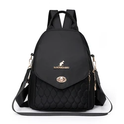 2024 New Fashion Women's Backpack Retro Trendy Female Nylon Single Shoulder Bolsas Luxury Brand Girl Student Backpack Sac A Dos