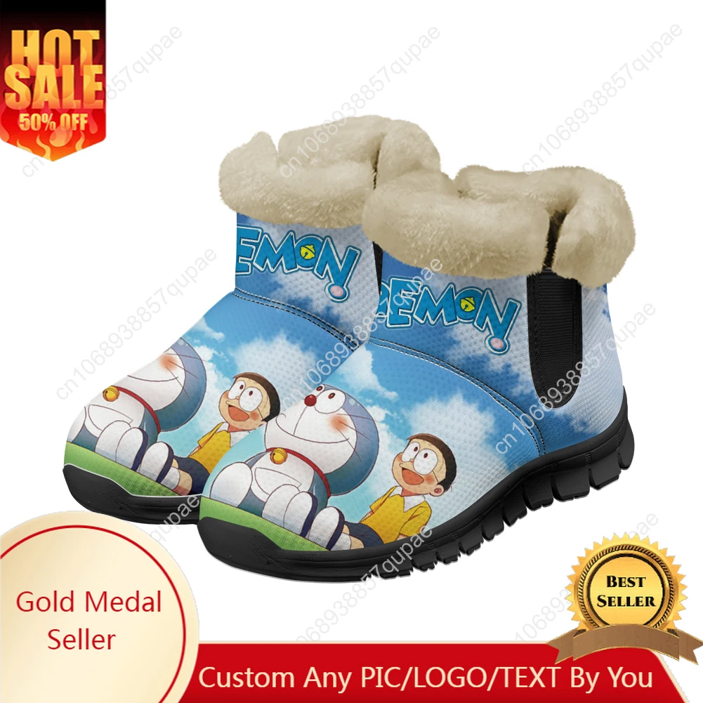 

Doraemon Snow Boots Chucky Cartoon Cute Mens Womens Teenager Keep Warm Shoes Casual Snow Shoe Couple Sports Customized Boot