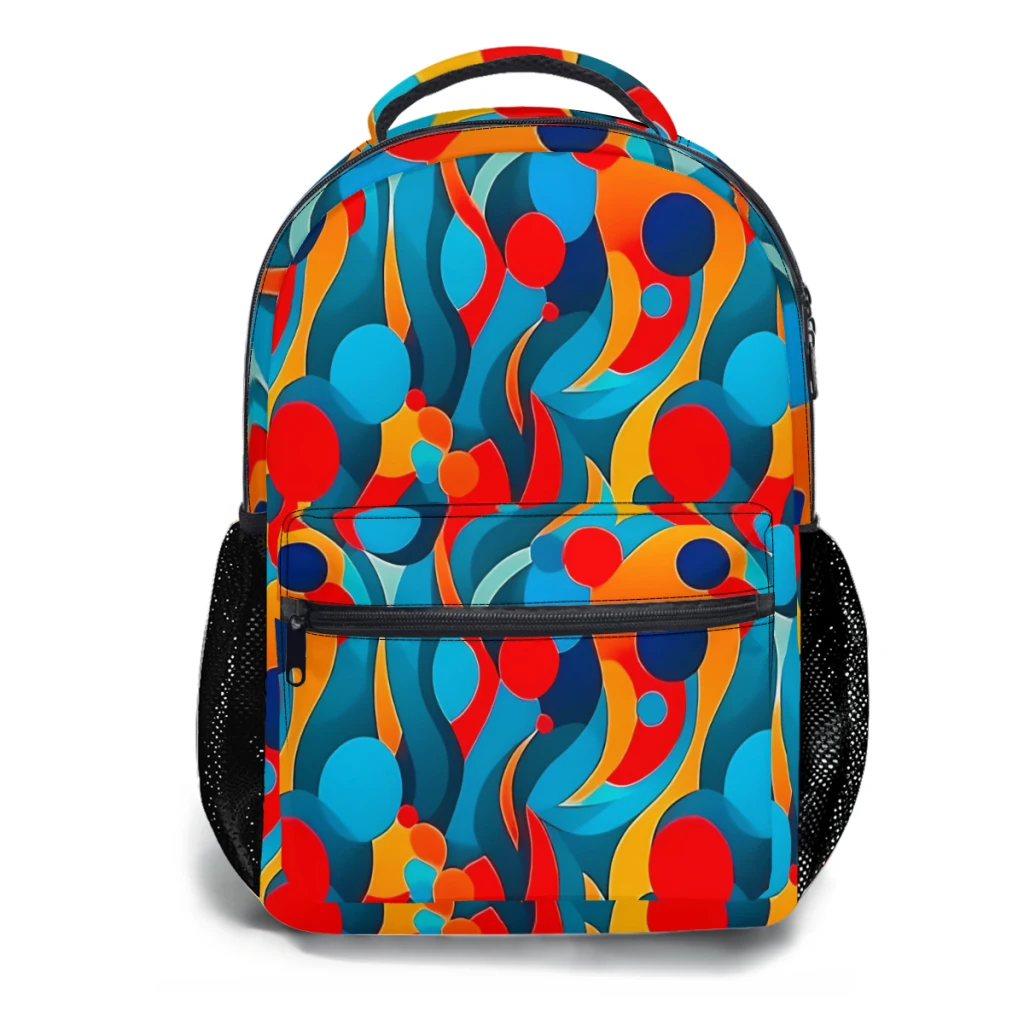 Modern abstract digital pattern design 1169 For kids Large Capacity Student Backpack Cartoon School Backpack  17inch