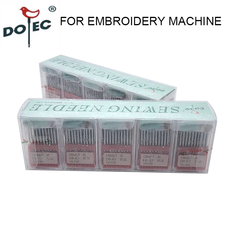 100pcs Dotec Needles DB*K5 SI DB-K5 SUK Round Head Needle Milk Silk Cotton Mesh Needle Computer Embroidery Machine Accessories