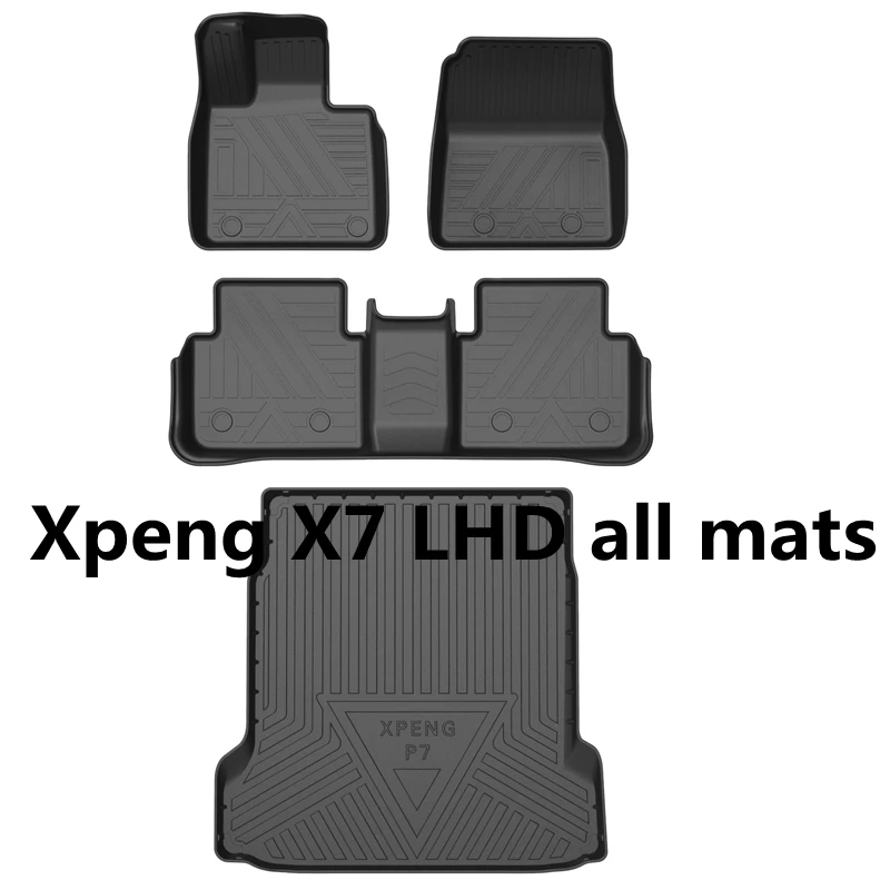 Alfombrillas impermeables para el suelo del coche, accesorio apto para Xpeng X7, Xpeng X7, Xpeng X7, TPE