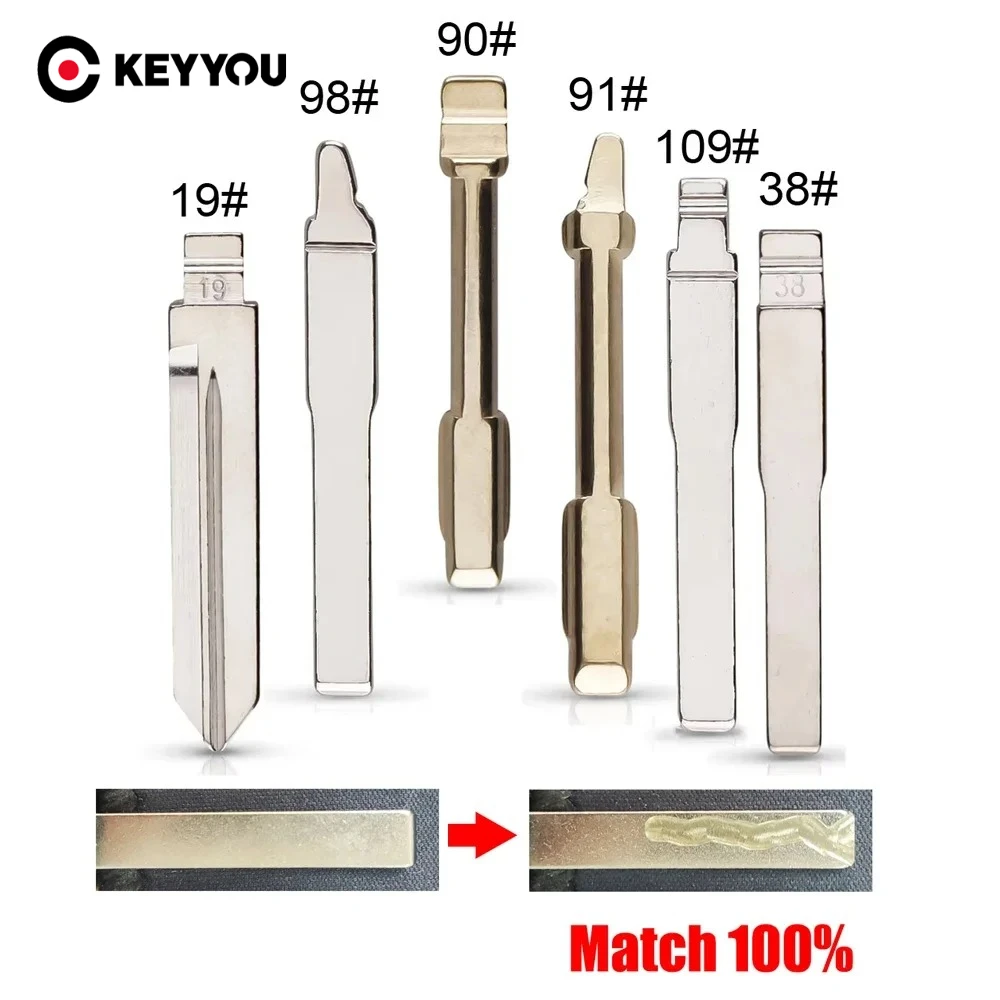 KEYYOU With Cutting Service HU101 FO21 FO38 Blade Car Remote KD Key Blade # 19 98 90 91 109 38 No.38 For Ford Focus 2 3 mondeo