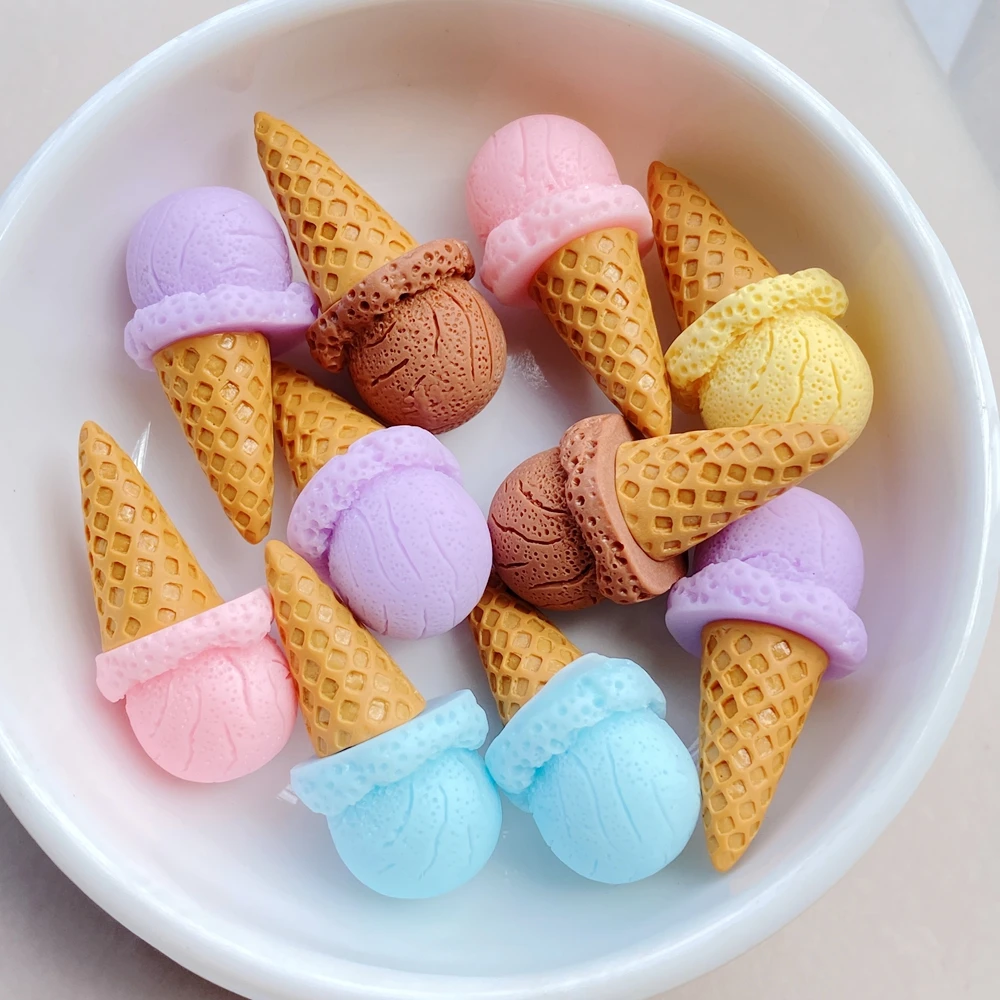 

6Pcs Cute Colorful 3D Ice Cream Series Flat Back Resin Cabochons Scrapbooking DIY Jewelry Craft Decoration Accessorie