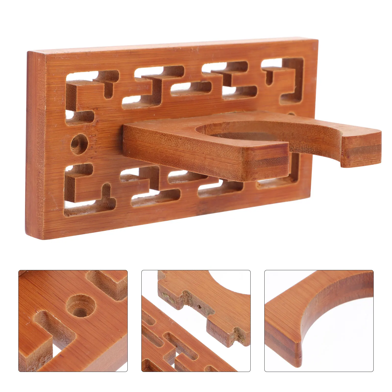 

1 set 1 Set Wood Cucurbit Flute Wall Hook Holder For Erhu Ukulele Brown Sturdy Instrument Hanger Wooden Mounting Hook Decorative